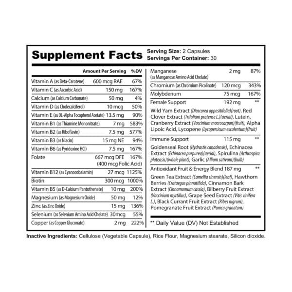 Multivitamin for Women Supplement (60 Capsules) - Image 5